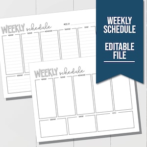 EDITABLE Weekly Schedule for Kids Printable to plan all your activities, Weekly Planner To Do List, Kids Week Schedule