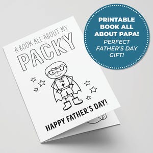 Tout savoir sur un livre compact à imprimer pour la fête des pères, une activité parfaite pour la fête des pères pour les enfants, des cadeaux à imprimer pour grand-père, une carte à colorier