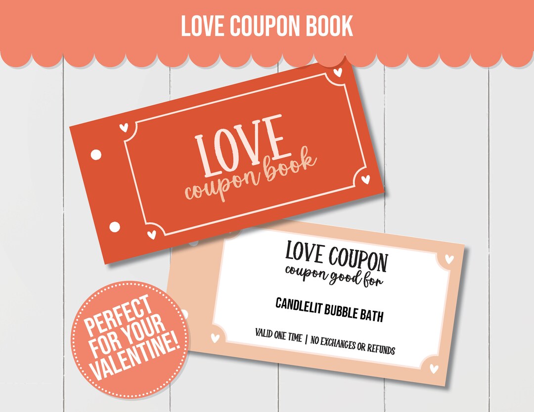 Editable Love Coupon Book, Custom Coupon Book for Valentines Day, Love