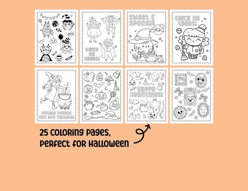Halloween-activiteitenpagina's voor kinderen Herfstkleurplaten Kleurplaten Halloween-activiteitenbundel Afdrukbare kleurplaten afbeelding 8