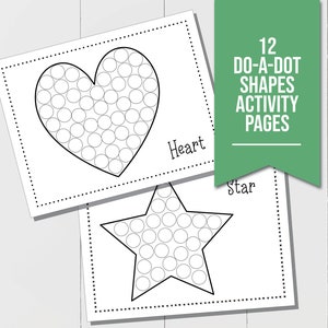 Shapes Do-A-Dot Activity Pages, Perfect for Toddler Activity, Dot Marker Worksheet for Preschool Activity