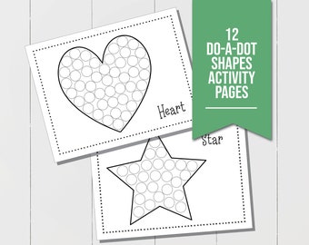 Shapes Do-A-Dot Activity Pages, Perfect for Toddler Activity, Dot Marker Worksheet for Preschool Activity