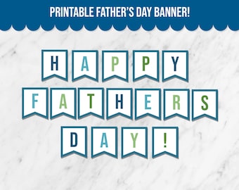 Happy Fathers Day Banner, Printable Bunting for Home Father's Day Decor, Printable Father's Day Decorations