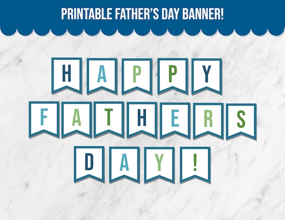 Happy Fathers Day Banner, Printable Bunting for Home Father's Day Decor, Printable Father's Day Decorations