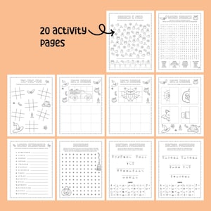 Halloween-activiteitenpagina's voor kinderen Herfstkleurplaten Kleurplaten Halloween-activiteitenbundel Afdrukbare kleurplaten afbeelding 3
