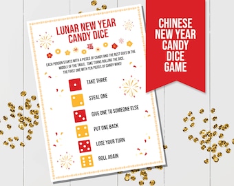 Lunar New Year Candy Dice Game, Fun Chinese New Year Game for Kids, 2026 Year of the Horse, Candy Games for Kids, New Year Party Game
