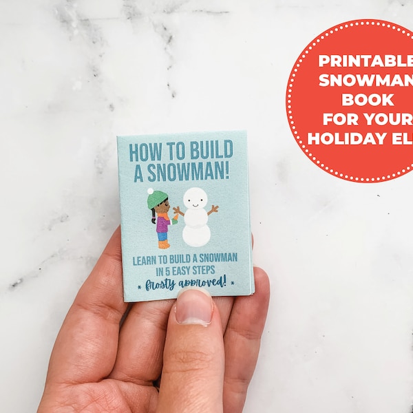 Mini Book for Elf, Easy Elf Activity, How to Build a Snowman Book, Printable Elf Antics, Elf Prop, Elf Accessory