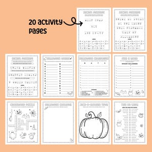 Halloween-activiteitenpagina's voor kinderen Herfstkleurplaten Kleurplaten Halloween-activiteitenbundel Afdrukbare kleurplaten afbeelding 4