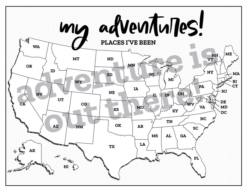 Places I've Been Map United States Map States Ive - Etsy
