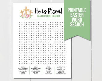 Religious Easter Word Search, Christian Easter Games, Easter Word Game, Printable Kids Christian Easter Activity, Easter Games For Kids