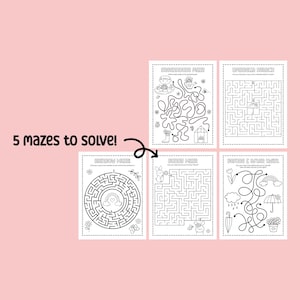Spring Printable Activity Bundle with Coloring Pages, Word Search, Word Scramble, Games & Maze Activities! Spring Kids Activities image 5