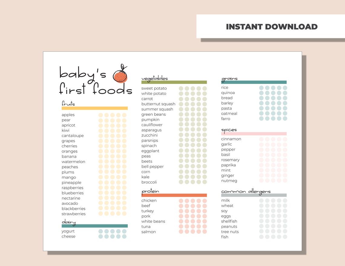 baby-food-tracker-babys-first-food-checklist-baby-food-etsy