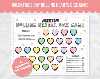 Rolling Hearts Candy Dice Game, Fun Valentines Game for Kids, Kids ...