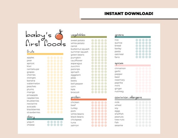 baby-food-tracker-babys-first-food-checklist-baby-food-etsy