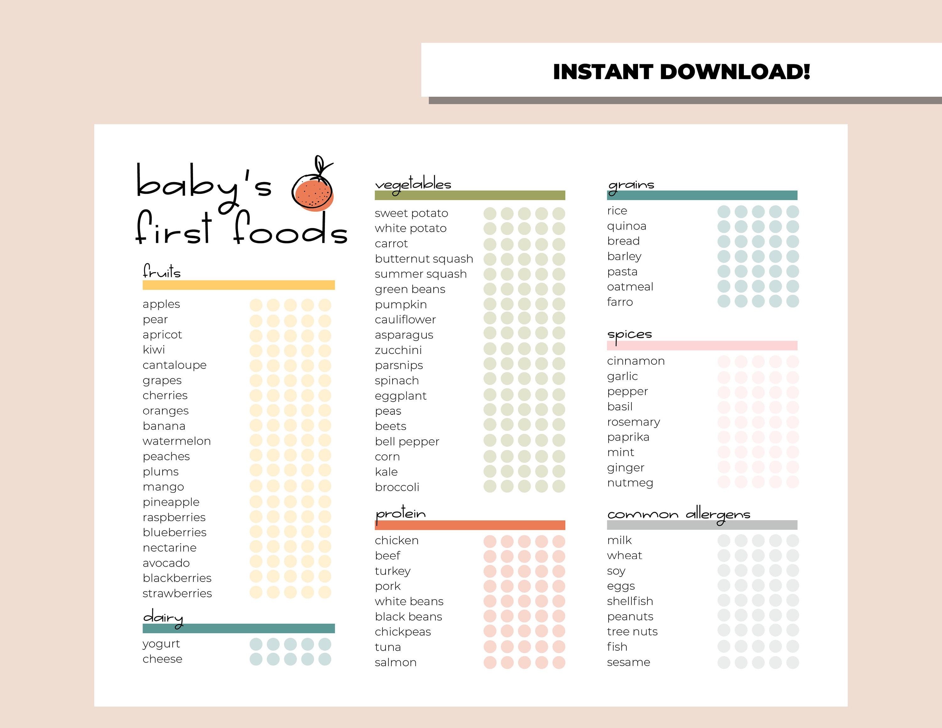 100-baby-s-first-foods-editable-pdf-checklist-etsy-australia