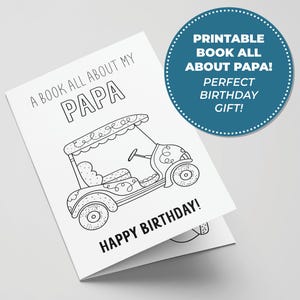 Libro stampabile "Tutto su papà" per regalo di compleanno, biglietto d'auguri per il nonno, regali di golf per il nonno, "Il miglior nonno" di Par