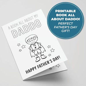 Tout sur papa : livre à imprimer pour la fête des pères, activité parfaite pour la fête des pères pour les enfants, cadeaux à imprimer pour papa, carte à colorier pour papa
