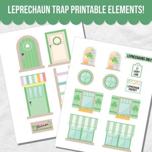 Leprechaun Trap Printable Elements for St Patricks Day, DIY Leprechaun Trap Kit, Catch a Leprechaun Trap, Easy Kids Leprechaun Trap Download