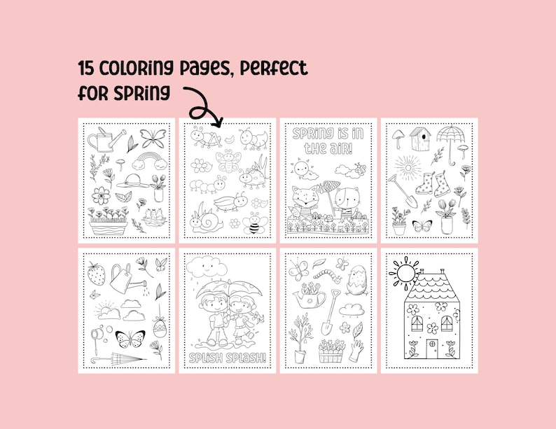 Spring Printable Activity Bundle with Coloring Pages, Word Search, Word Scramble, Games & Maze Activities! Spring Kids Activities image 6