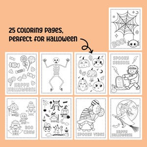 Halloween-activiteitenpagina's voor kinderen Herfstkleurplaten Kleurplaten Halloween-activiteitenbundel Afdrukbare kleurplaten afbeelding 7