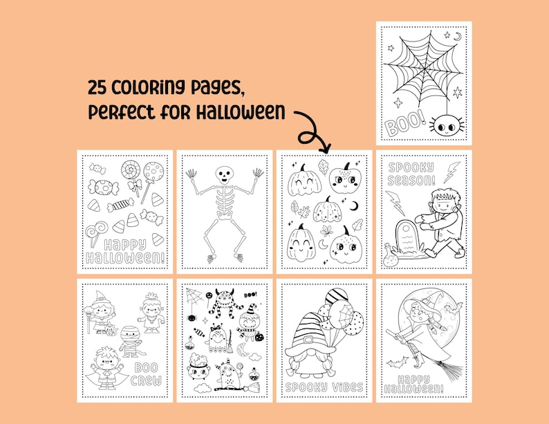 Halloween-activiteitenpagina's voor kinderen Herfstkleurplaten Kleurplaten Halloween-activiteitenbundel Afdrukbare kleurplaten afbeelding 7
