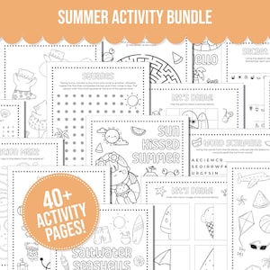 Summer Printable Activity Bundle with Coloring Pages, Word Search, Word Scramble, Games & Maze Activities! Summer Camp Kids Activities