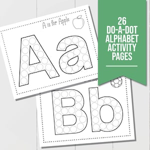 Páginas de atividades do alfabeto Do-A-Dot, perfeitas para atividades de crianças pequenas, planilha de marcadores de pontos para atividades pré-escolares