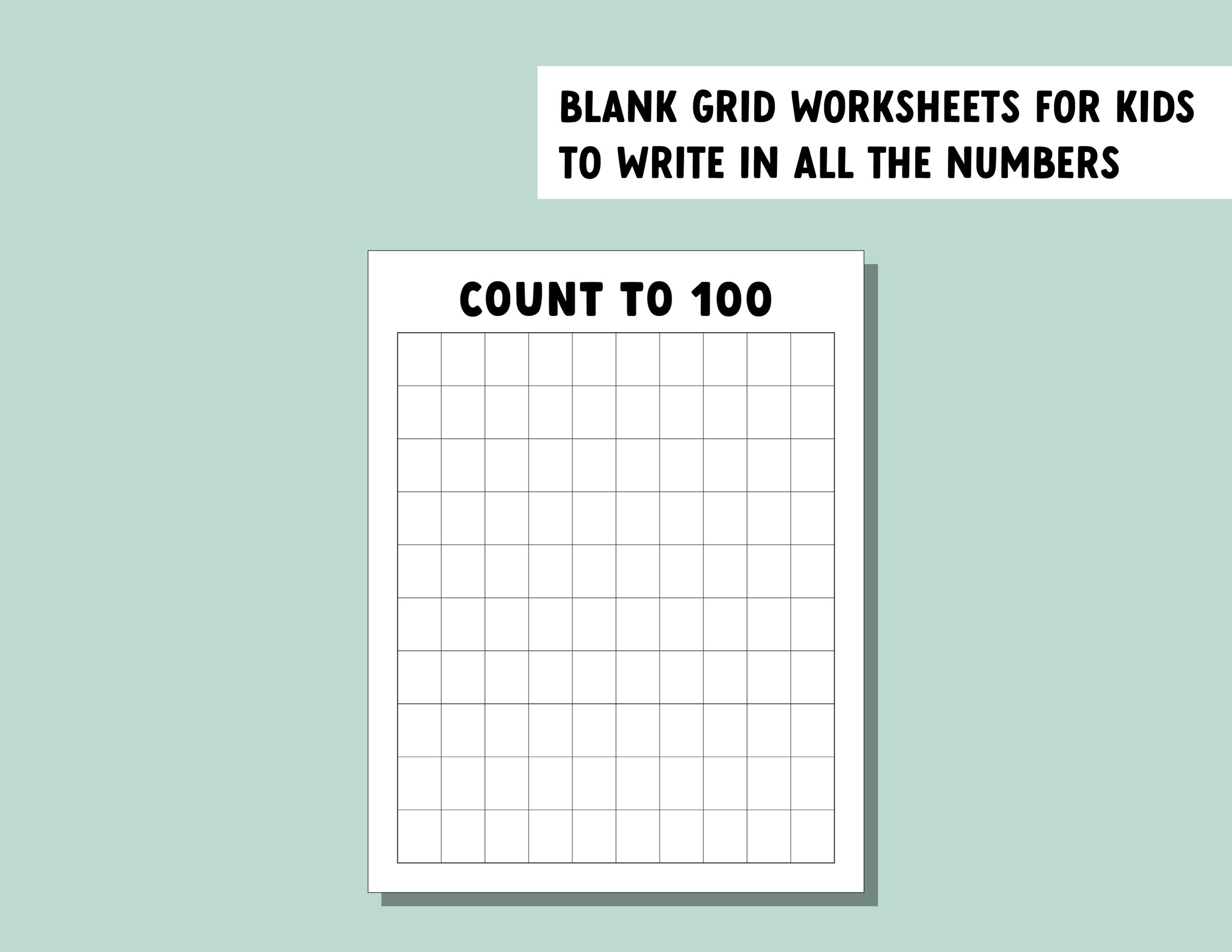 Count to 100 Math Worksheets, Learn to Count Number Chart Worksheets ...
