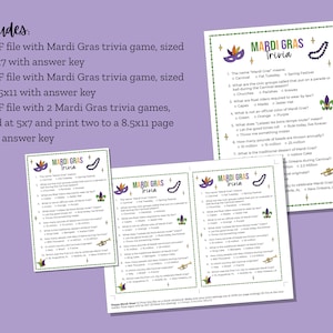 mardi gras trivia game