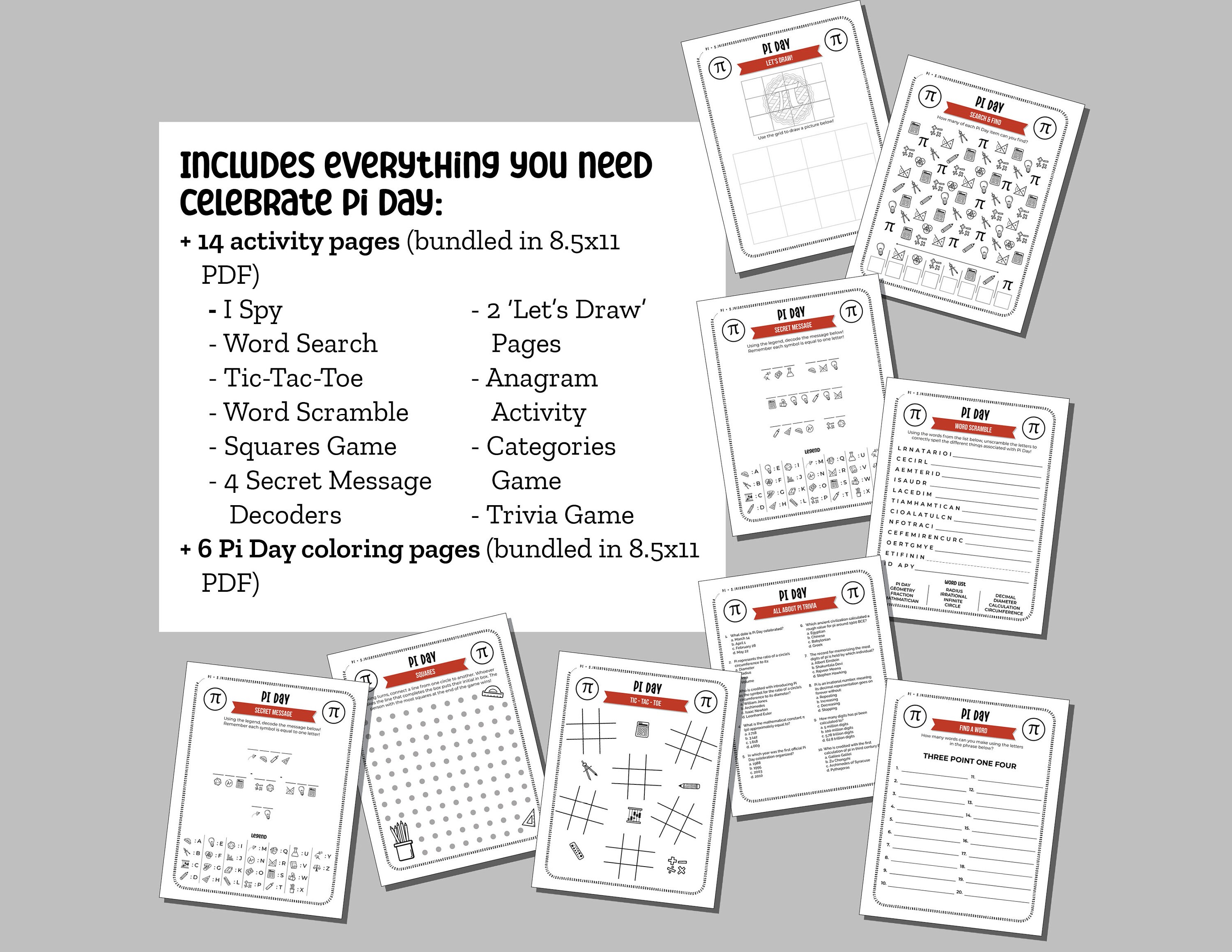 Pi Day Activity Bundle for Pi Day Classroom Celebration, Fun Pi Day ...