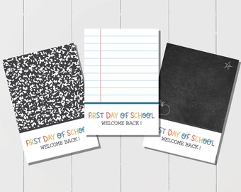 Back to School Mini Cookie Card, Printable Mini Cookie Card for 1st Day of School Cookies, Welcome Back Printable Cookie Card for Download