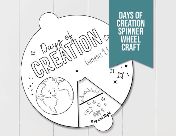Days of Creation Spinner Wheel Printable, Perfect Sunday School Activity  for Kids Days of Creation Coloring Activity 