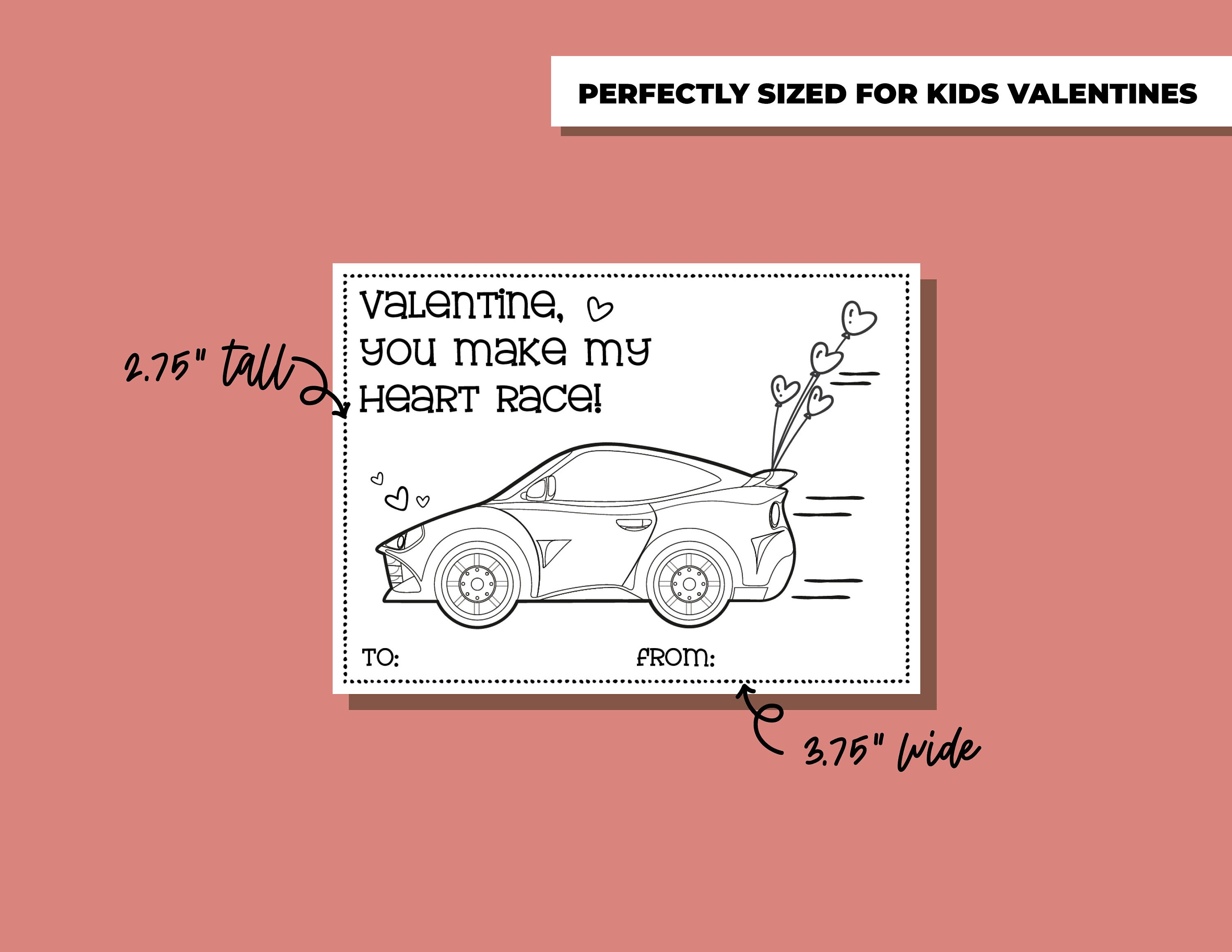 Construction Truck Coloring Valentine for Valentines Day, Kids's ...