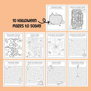 Halloween-activiteitenpagina's voor kinderen Herfstkleurplaten Kleurplaten Halloween-activiteitenbundel Afdrukbare kleurplaten afbeelding 5