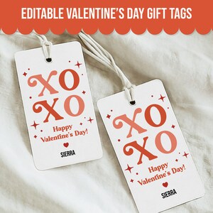 Editable Valentines Gift Tags, Gift Tag for Valentines Day Classroom Valentine Printable, Valentines Gift Tag, Happy Valentines Day Tag