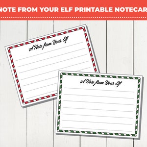 Biglietto di auguri per elfi stampabile, un biglietto dal tuo elfo, biglietto vuoto, biglietto di auguri per elfi stampabile, download immediato PDF, biglietto di auguri per elfi stampabile