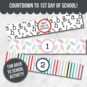 First Day of School Countdown Printable, Back to School Decoration, First Day of School Ideas, Printable Back to School Countdown Chain