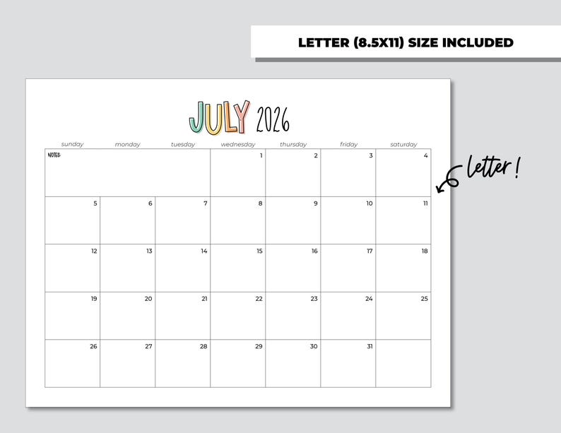 EDITIERBARER Sommer 2026 Kalender Set mit Mai, Juni, Juli, August, September Kalendern, um alle Ihre Sommeraktivitäten zu planen Bild 5