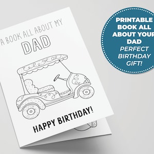 Libro stampabile Tutto su papà, Regalo di compleanno per papà dai bambini, Attività di compleanno perfetta per bambini, Regali di golf stampabili per papà, Miglior papà di Par