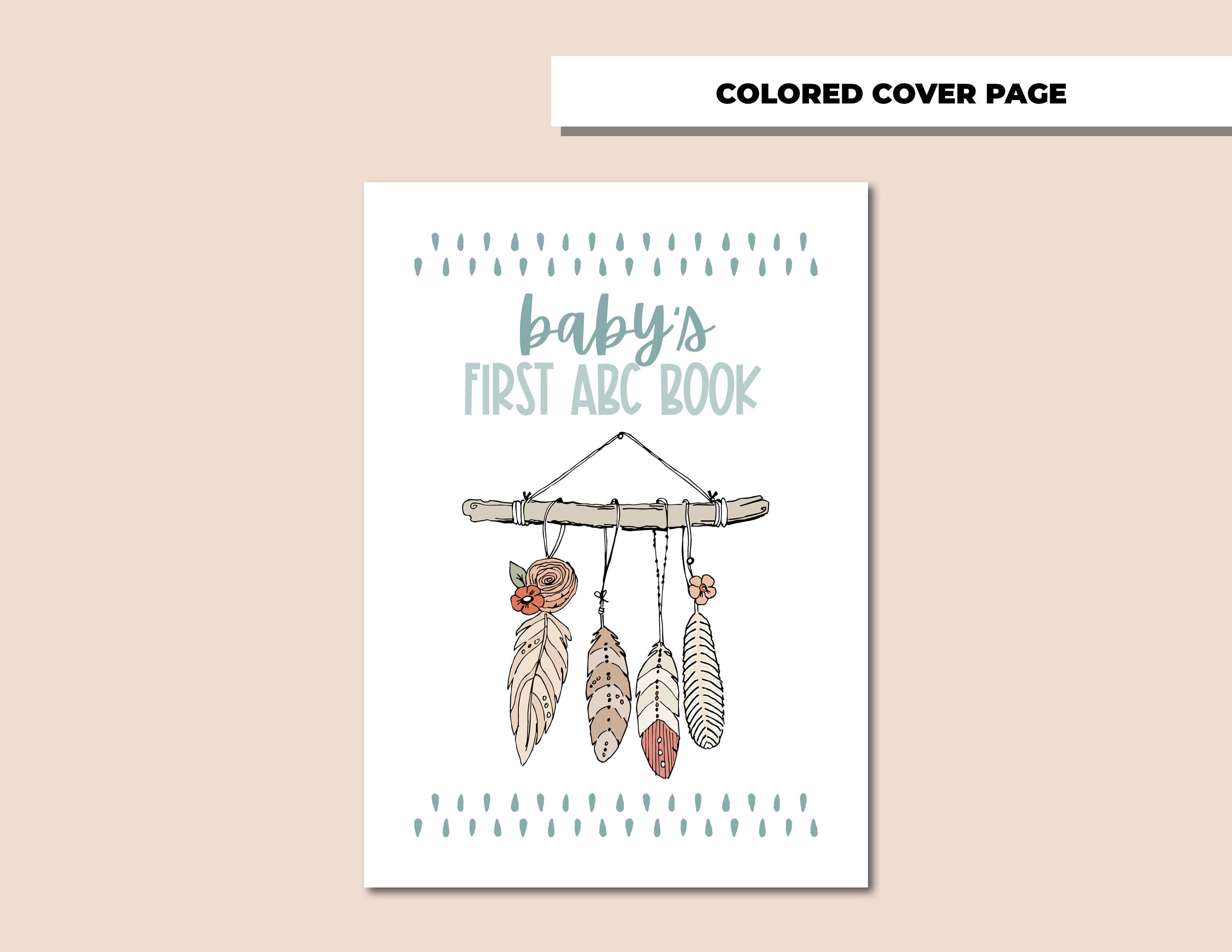 Boho Baby ABC Coloring Book Printable Baby Shower Activity | Etsy