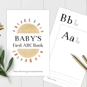 Boho Sun Baby Shower Activity, Printable Baby&#39;s 1st Book Activity, Gender Neutral Baby Shower Game, Boho Baby Shower Activity