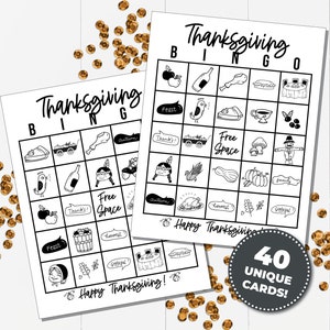 Thanksgiving BINGO Game, Printable Thanksgiving Game, Fall Bingo Game for Kids, Printable Bingo Cards for Instant Download