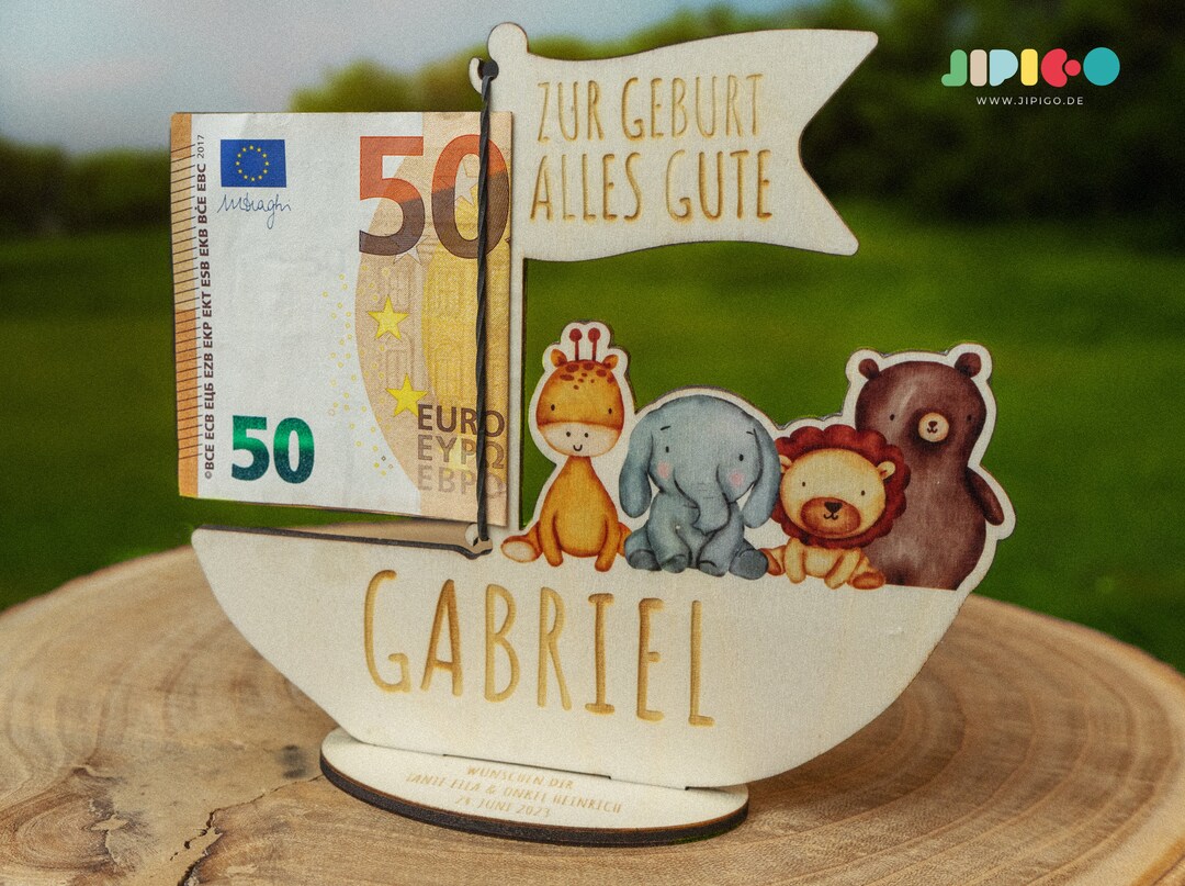 Geldgeschenk zur Geburt oder Taufe Arche Noah aus Holz Etsy.de