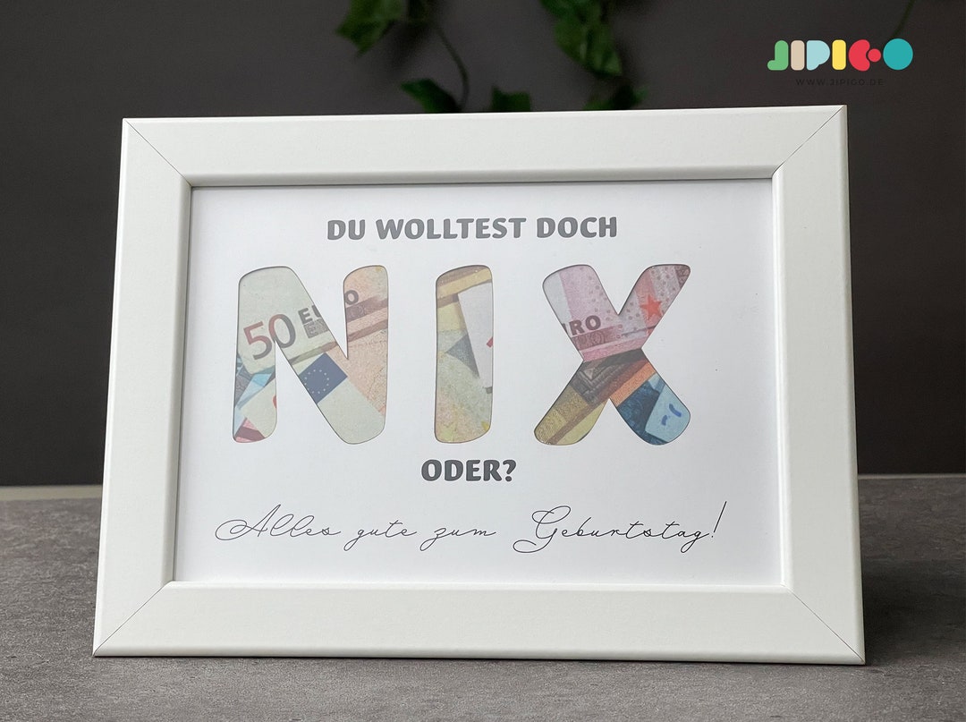 Geldgeschenk zum Geburtstag Du wolltest doch... NIX oder Etsy.de