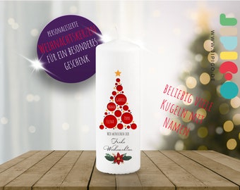personalisierter Weihnachtsbaum mit Kugeln, persönliches Geschenk für die Liebsten