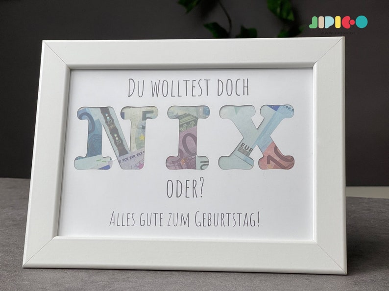Geldgeschenk zum Geburtstag Du wolltest doch... NIX Etsy.de