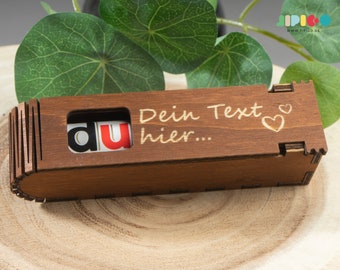 Du...  süße Geschenkidee | gravierte Schokoriegel Geschenkbox aus Holz inkl. Duplo | kleines personalisiertes Geschenk | NEUES DESIGN