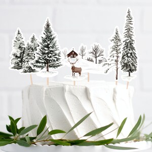 Winter Onederland Cake Topper Instant Download, Onederland 1st Birthday Cake Topper Party Decor Winter 1st Birthday Cupcake Toppers, WO1 WO3