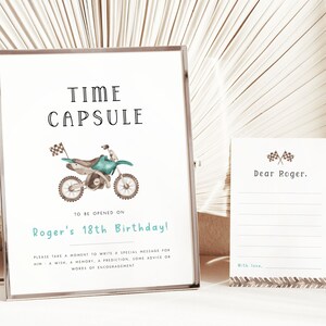 Dirt Bike Time Capsule Template. Editable Time Capsule 3rd Birthday Any Age Time Capsule Note Cards Dirt Bike Birthday Boy for Boys, D3