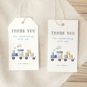 Chugga Chugga Second Birthday Thank You Tag Template. Chugga Chugga Train Thank You Tag 2nd Birthday Favor Tag Editable Gift Tag For Boys T1